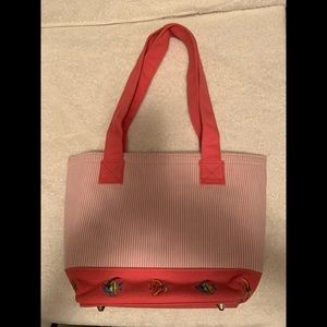 Cute Pink Canvas Tote Purse - EUC